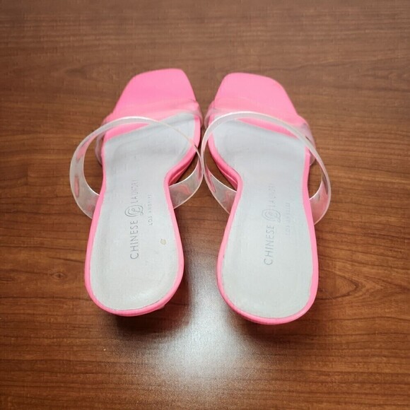 CHINESE LAUNDRY TANN Pink Designer Strappy Wedge Sandals Size 6.5 *FLAWS* - Picture 4 of 16